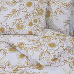 vidaXL Ensemble de housse de couette blanc et marron 200x200 cm Coton