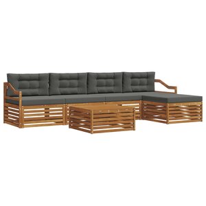 vidaXL Ensemble de canapés d'extérieur 6 Pièces Naturel et Anthracite