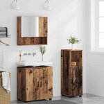 vidaXL Ensemble de mobilier de salle de bain 3 Pièces Bois Ancien