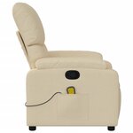 vidaXL Fauteuil de massage inclinable crème tissu