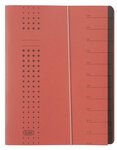Chemise Trieur à élastique Chic A4 1-12 Compartiments Rouge ELBA