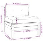 vidaXL Salon de jardin 3 Pièces avec coussins crème Bois de pin massif