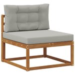 vidaXL Ensemble de canapés d'extérieur 8 pc Naturel et Gris clair