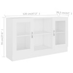 vidaXL Armoire à vitrine Blanc 120x30 5x70 cm Bois d'ingénierie