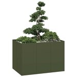vidaXL Jardinière vert olive 120x80x80 cm acier