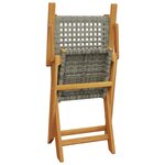vidaXL Chaises de jardin pliantes lot de 8 gris poly rotin bois massif