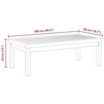 vidaXL Table basse 100x50x33 cm bois d'acacia massif