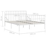 vidaXL Cadre de lit sans matelas avec sommier à lattes métal 200x200cm