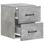 vidaXL Cabinet de chevet mural Gris béton 34 5 x 33 x 40 cm