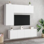 vidaXL Unités murales TV 5 Pièces blanc bois d'ingénierie