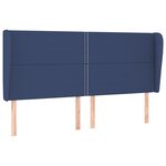 vidaXL Tête de lit avec oreilles Bleu 163x23x118/128 cm Tissu