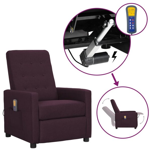 vidaXL Fauteuil de massage Violet Tissu