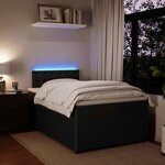 vidaXL Sommier à lattes de lit avec matelas Noir 120x200 cm Velours