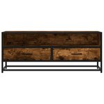 vidaXL Meuble TV chêne fumé 100x34 5x40 cm bois d'ingénierie et métal