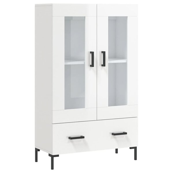 vidaXL Buffet haut blanc brillant 69 5x31x115 cm bois d'ingénierie