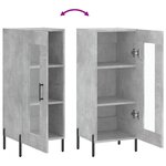 vidaXL Buffet Gris béton 34 5x34x90 cm Bois d'ingénierie