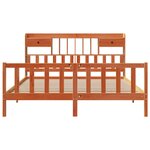 vidaXL Lit bibliothèque sans matelas cire marron 200x200 cm pin massif