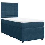 vidaXL Sommier à lattes de lit avec matelas bleu 90x190 cm velours
