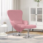 vidaXL Chaise Œuf en Velours Rose avec Repose-Pieds