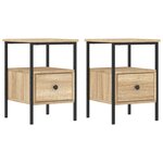 vidaXL Tables de chevet 2 Pièces chêne sonoma 34x36x50 cm bois ingénierie