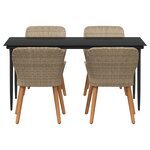 vidaXL Ensemble de salle à manger pour jardin 5 Pièces Beige polyrotin
