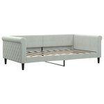 vidaXL Lit de jour gris clair 100x190 cm velours