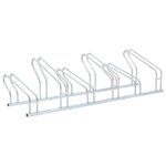 vidaXL Support de vélo au sol autoportant pour 6 vélos acier galvanisé