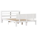 vidaXL Cadre de lit avec tête de lit blanc 120x190 cm bois pin massif