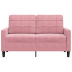 vidaXL Canapé à 2 places Rose 120 cm Velours