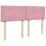 vidaXL Sommier à lattes de lit avec matelas Rose 140x190 cm Velours