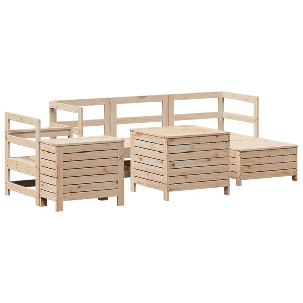 vidaXL Salon de jardin 7 Pièces bois de pin massif
