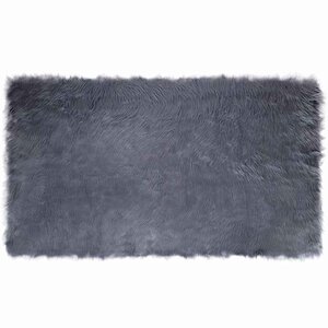 vidaXL Tapis en Peau de Mouton Synthétique Anthracite 100 x 200 cm