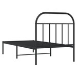 vidaXL Cadre de lit métal sans matelas avec tête de lit noir 80x200 cm