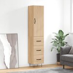 vidaXL Buffet haut Chêne sonoma 34 5x34x180 cm Bois d'ingénierie