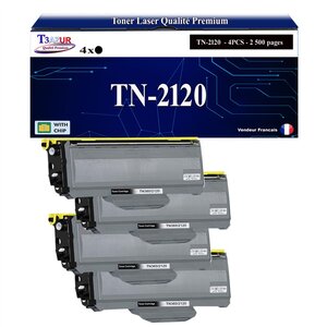 4 Toners compatibles avec Brother TN2120 pour Brother MFC-7320 MFC-7440 MFC-7440N MFC-7840 MFC7-840W - 2 600 pages - T3AZUR