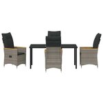 vidaXL Ensemble de salle à manger pour jardin 5 Pièces Gris Poly rotin
