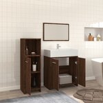 vidaXL Ensemble de meubles de salle de bain 3 Pièces Chêne marron