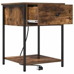 vidaXL Cabinet de chevet Chêne fumé 42 x 41 x 56 cm Bois d'ingénierie