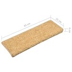 Vidaxl tapis d'escalier 5 pièces 65x25 cm beige