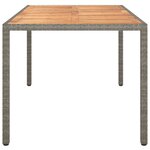 vidaXL Table de jardin 150x90x75 cm Résine tressée bois d'acacia Gris