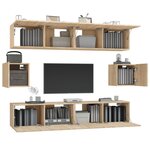 vidaXL Ensemble de meubles TV 6 Pièces Chêne sonoma Bois d'ingénierie