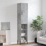 vidaXL Buffet haut Gris béton 34 5x34x180 cm Bois d'ingénierie