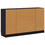 vidaXL Buffet 3 Pièces Chêne noir 121 x 30 x 70 cm Bois d'ingénierie