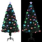 vidaXL Arbre de Noël pré-éclairé avec support 150 cm fibre optique