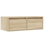 vidaXL Meuble TV avec lumières LED chêne sonoma 75x35 5x25 cm
