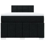 vidaXL Sommier à lattes de lit avec matelas noir 120x190 cm tissu