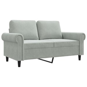 vidaXL Canapé à 2 places Gris clair 120 cm Velours