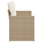 vidaXL Canapé de jardin avec coussins 2 places beige résine tressée