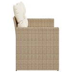 vidaXL Canapé de jardin avec coussins 2 places beige résine tressée