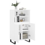 vidaXL Buffet haut Blanc 60x36x110 cm Bois d'ingénierie